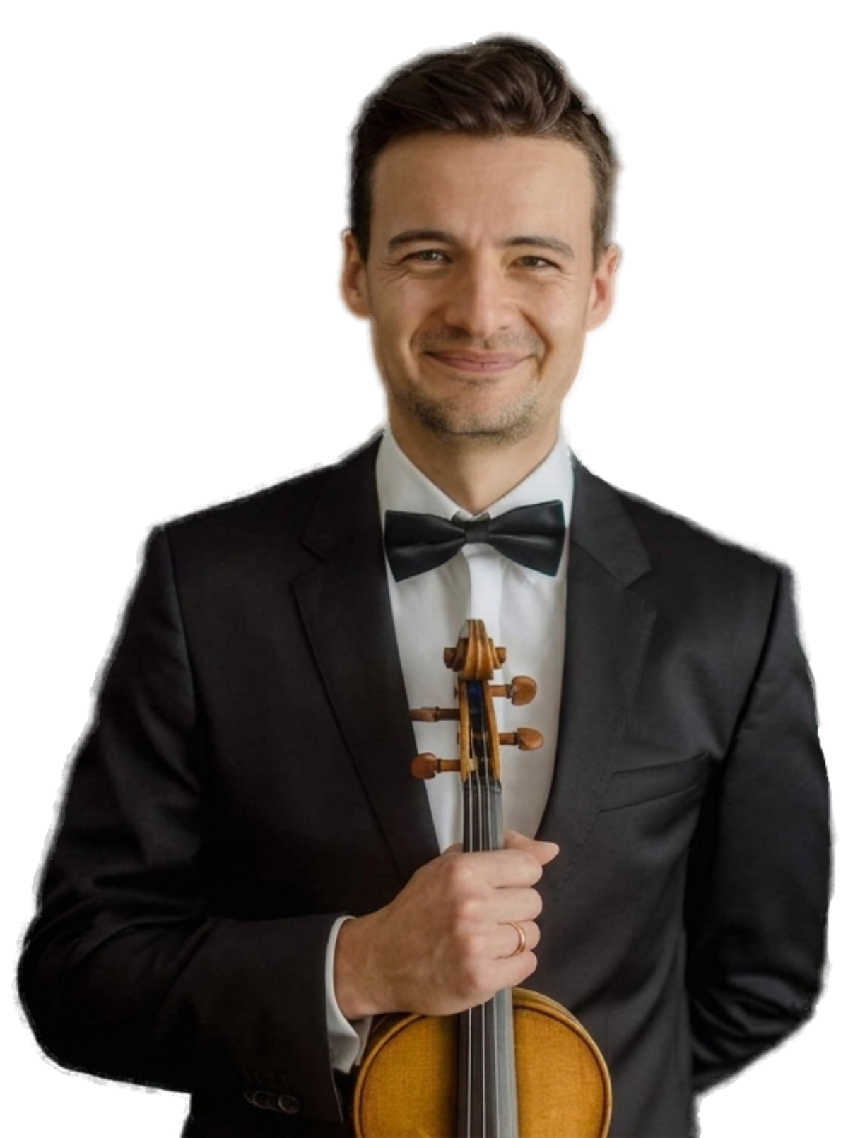 J.M. Simonsen holding his violin